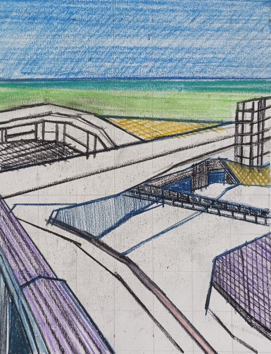#sketchbookdrawing recently completed. The view from my mother's balcony...