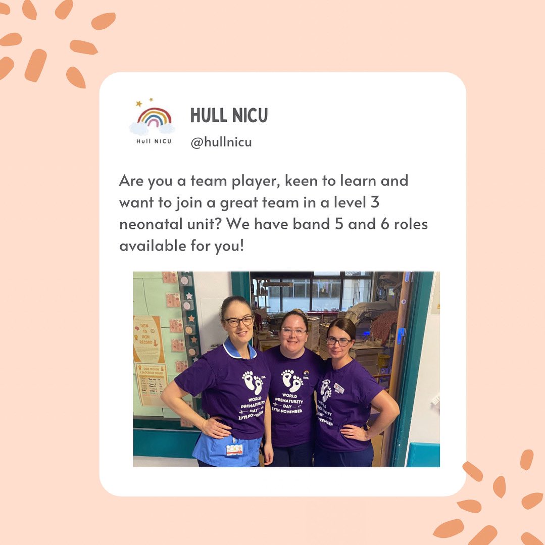 Want to join our neonatal team as a band 5 or band 6? We have posts available 🎉✨

Apply now!! shorturl.at/mHNTV