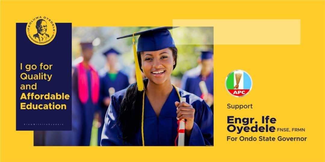 Oyedele will prioritize quality education at all levels, ensuring Ondo's youth are equipped with the knowledge and skills for the future.

#EducationExcellence
#Ondo2024
#IfeFunIgbegaOndo

@APCUKingdom @OfficialAPCNg 
@woye1