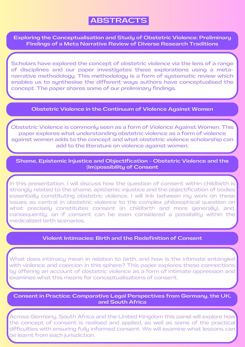 Very excited to join my PhD Sisters: @evmabre and @ge_speechly in a collaborative panel at our upcoming Conference. We will be discussing consent principles across three very different jurisdictional contexts: Germany, South Africa and the UK.