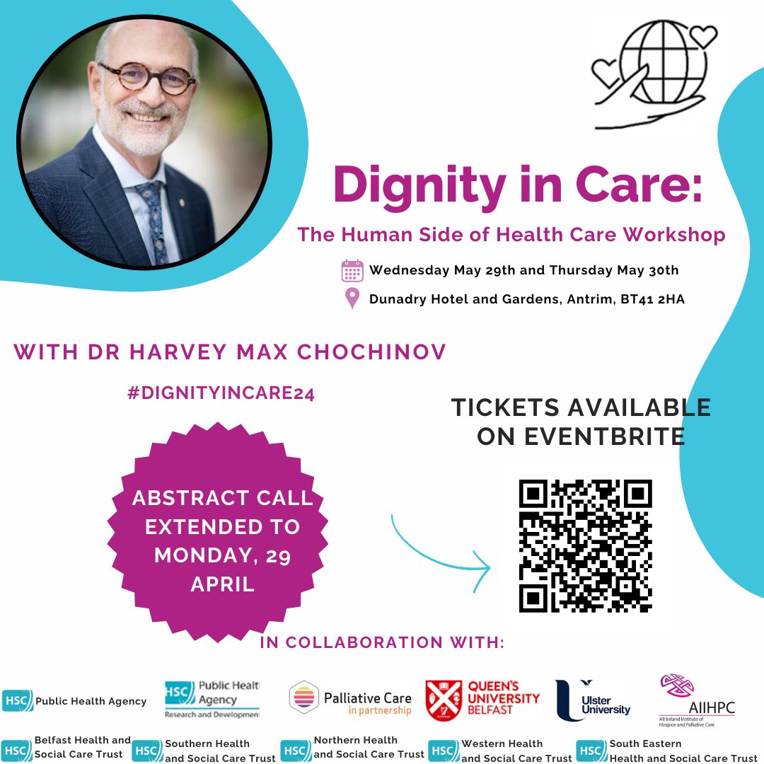 Important Update: Abstract Extension
The Abstract Deadline for Dignity in Care: The Human Side of Health Care Workshop has been extended to Monday, 29 April. For further details and how to submit, visit: professionalpalliativehub.com/events/dignity…
#DignityinCare24