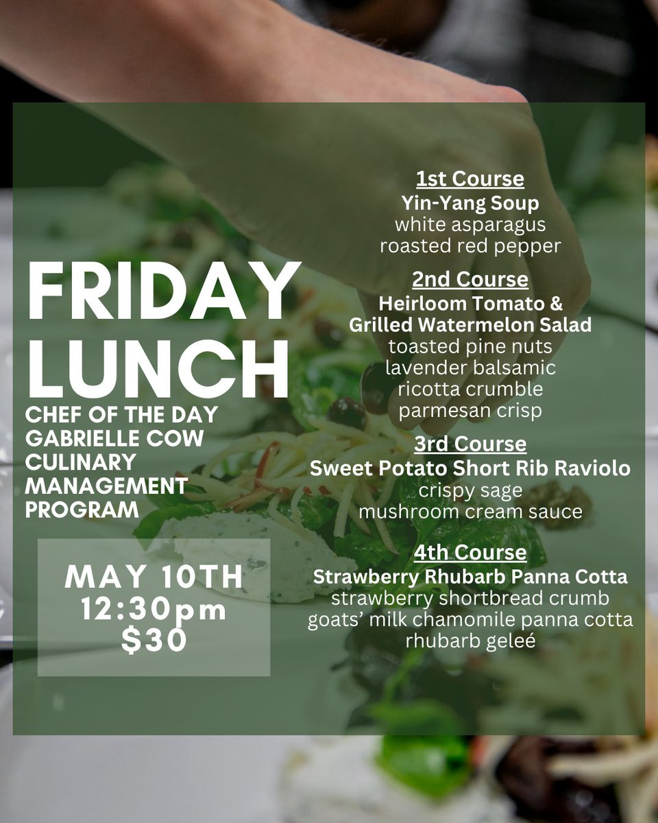 Our next Friday Lunch is May 10th! Reserve your spot today! toptoques.ca/events/friday-… #lunch #chefstable #food #chef #culinaryarts #tastingmenu #menu #goodfood #kwawesome
