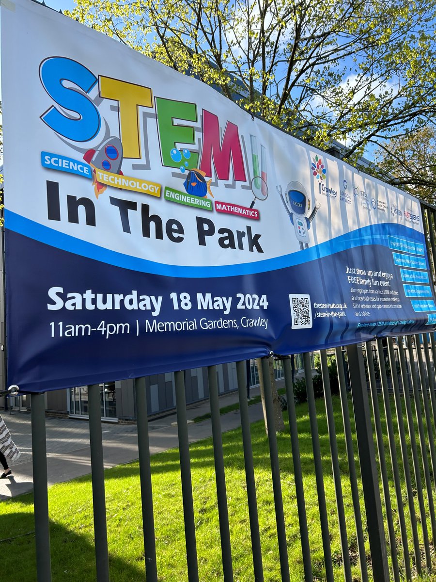 Huge thanks to @FASTSIGNS for printing our fantastic #STEMinThePark24 banner which is displayed outside @CrawleyCollege. We hope you can join us for #STEM fun. Info: thestemhub.org.uk/stem-in-the-pa…… #STEMforkids #TEACHers #parents #careers #STEMeducation
@crawleybc
@Gatwick_Airport
