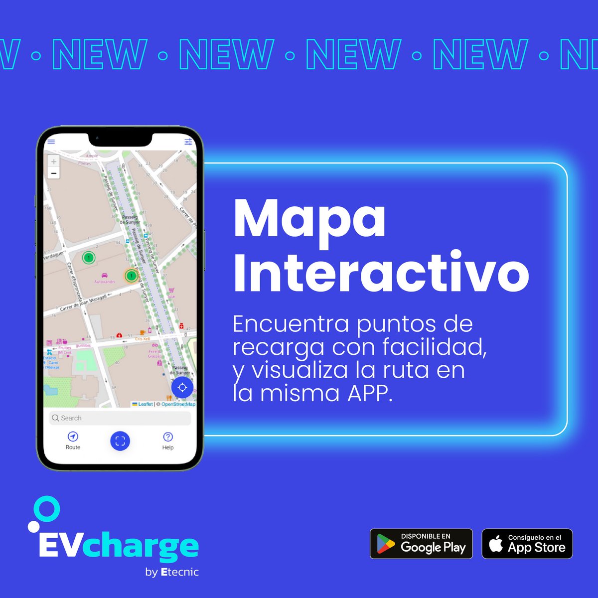 Utiliza el mapa para navegar fácilmente, descubrir puntos de recarga disponibles, y acceder a ellos ✨🌍. #EVcharge #EVchargeAPP #MoveYourEnergy #Etecnic #EVchargeBeta