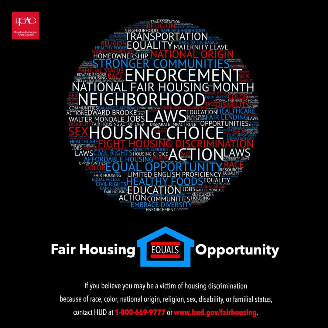 🏠✨ April is Fair Housing Awareness Month! At H-GAC, we're committed to promoting equal housing opportunities for everyone in our region. We believe that everyone deserves fair and equal access to housing, regardless of race, color, national origin, religion, sex, disability, or…