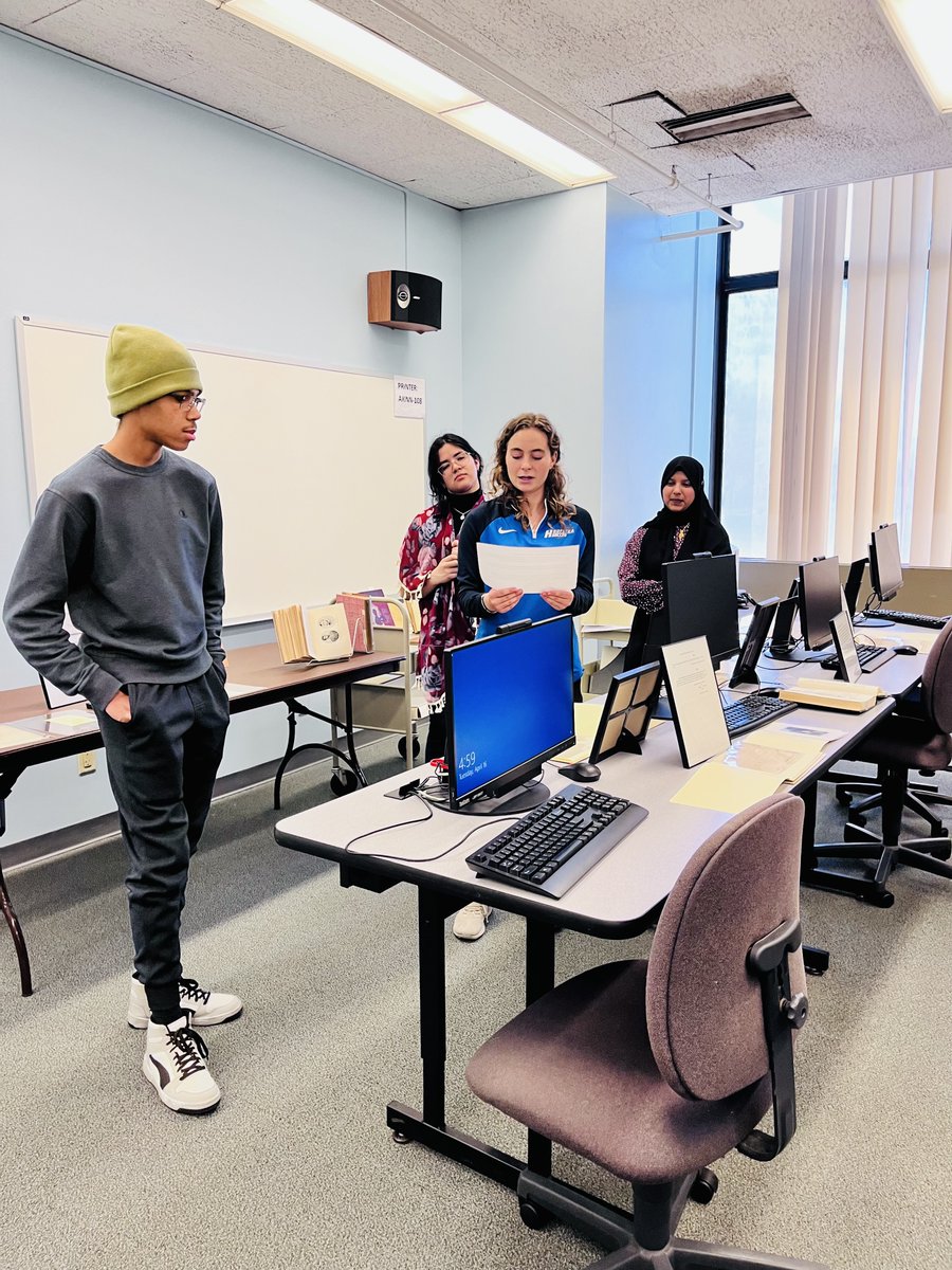 Had a great time yesterday doing a presentation for an Honors College Culture and Expression (C & E) course workshop titled “C&E Goes to the #Hofstra Archives.” It was especially fun to listen to the students read from some of our materials. @HofstraU