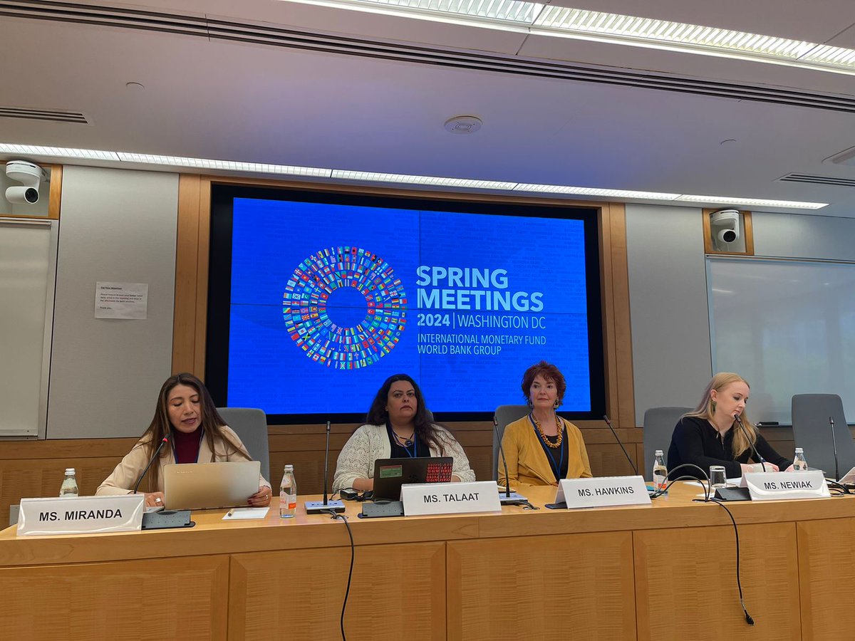 Happening Now at the first CSPF event of the #SpringMeetings2024: to answer the question: Is a feminist vision on public debt possible?  join us in person: IMF HQ2-03B-768Bor virtually : imf.zoom.us/j/99406284763?…
#FeministFinance #spring_meeting