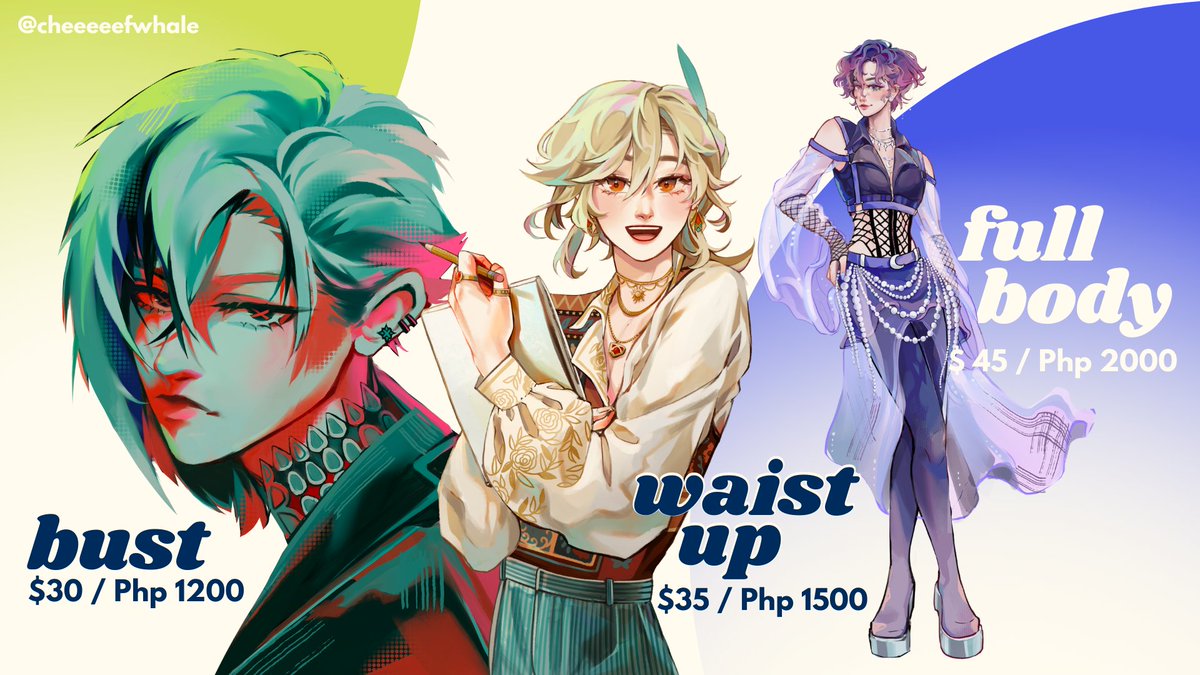 cheeeeefwhale's tweet photo. 【🌸commissions now open!🌱】 
finally got around to openly promote my commissions again, any amount of support is appreciated !!! 💘 (please help me fund my plates at uni ;w;)
-
#commissions #commissionsopen #arttwt #phartist #phart https://t.co/3fptXDk2ht