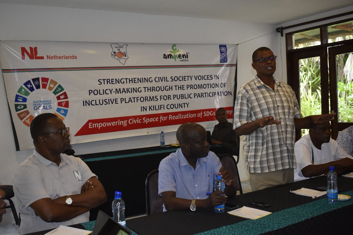 In line with strengthening engagement of state and non state, KECOSCE through @amkeniwakenya project facilitated an engagement forum with the Kilifi #CBEF to assess their performance in enhancing public participation in the County. @UNDPKenya @ANgororano @Phyllis_Muema