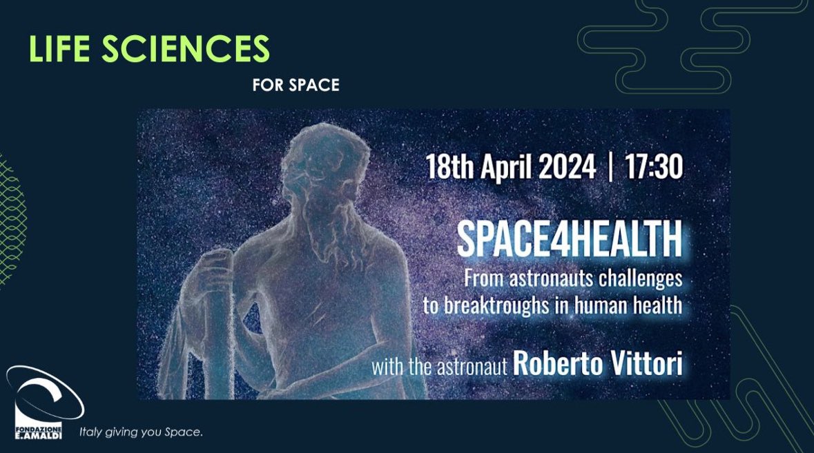 Fondazione E. Amaldi has been invited to join a round table discussion with leading experts in the field of human health in Space during the 𝗦𝗽𝗮𝗰𝗲 𝟰 𝗛𝗲𝗮𝗹𝘁𝗵: 𝗳𝗿𝗼𝗺 𝗮𝘀𝘁𝗿𝗼𝗻𝗮𝘂𝘁𝘀 𝗰𝗵𝗮𝗹𝗹𝗲𝗻𝗴𝗲𝘀 𝘁𝗼 𝗯𝗿𝗲𝗮𝗸𝘁𝗵𝗿𝗼𝘂𝗴𝗵𝘀 𝗶𝗻 𝗵𝘂𝗺𝗮𝗻 𝗵𝗲𝗮𝗹𝘁𝗵