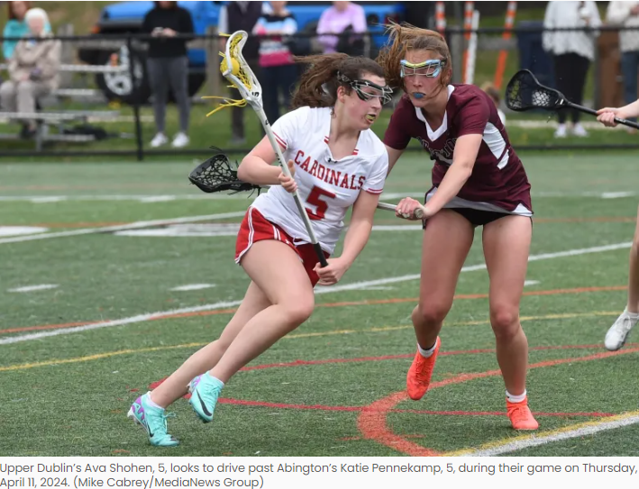 AvaShohen's tweet photo. "Ava Shohen gave the Upper Dublin girls lacrosse team some momentum back by taking away the ball Abington early in the fourth quarter."

https://t.co/sQA4tkFOyY https://t.co/0DlDnCU4IE