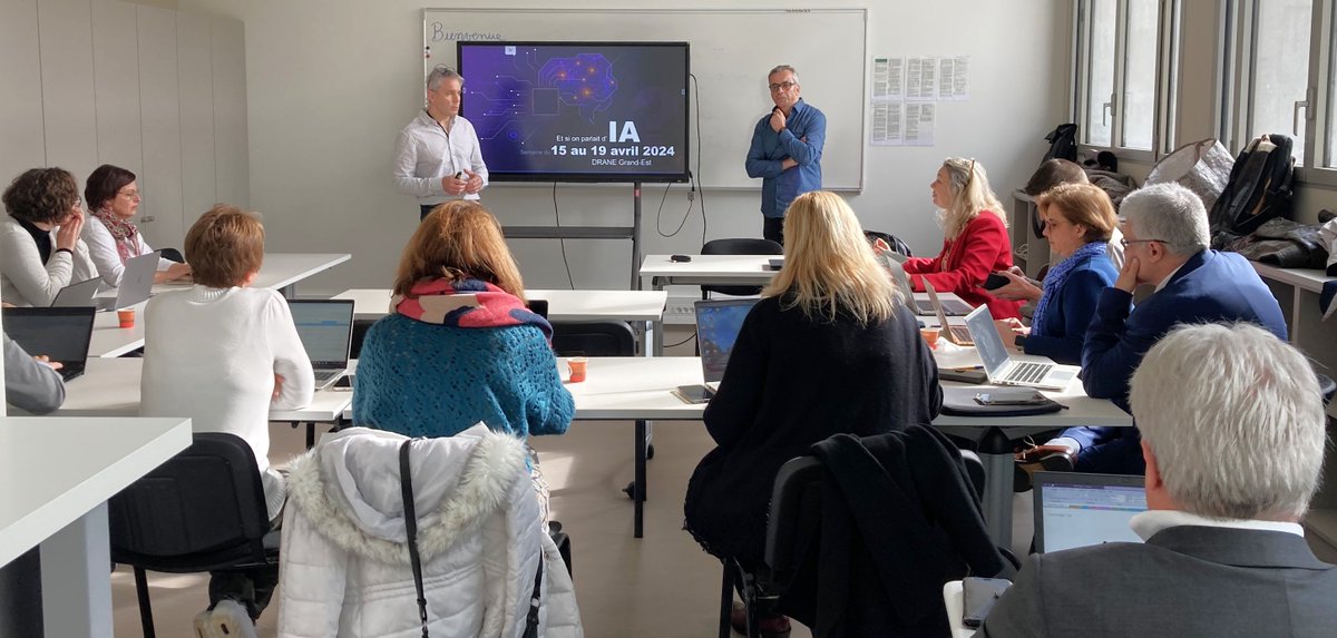 🧠SEMAINE DE L’IA💻
Pendant la semaine de l’#IA dans la <a href="/RA_GrandEst/">Région académique Grand Est</a>, aux côtés de la <a href="/dane_nancy_metz/">DRANE Nancy-Metz</a>,  l’Atelier @Canope_54 accueille et forme des formateurs et enseignants pour promouvoir une utilisation positive, responsable et réfléchie de l’IA dans les enseignements.