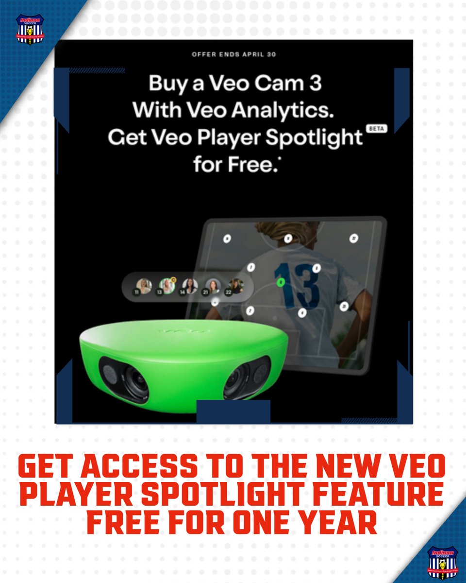 Take advantage of the new Veo Player Spotlight feature free for one year. This offer is available exclusively until April 30th with the purchase of a Veo camera and yearly analytics subscription. bit.ly/3vU7fTe