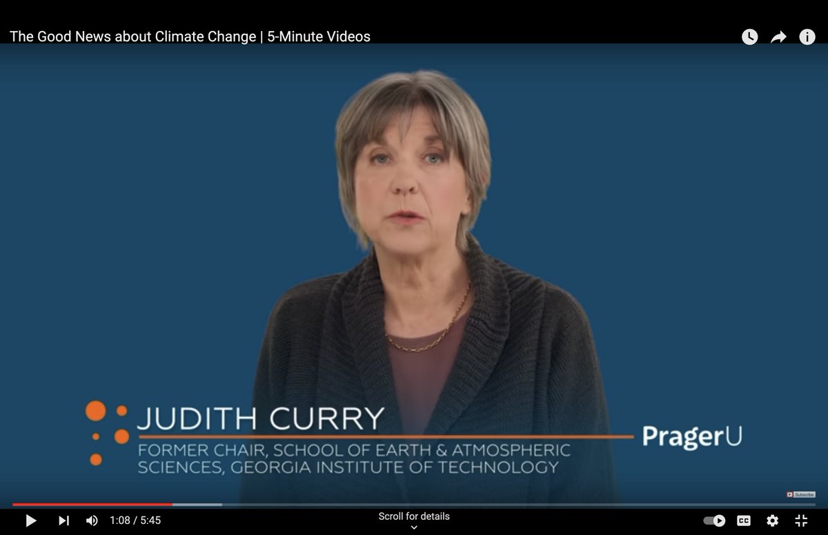 I'm still not convinced this isn't satire. Judith Curry for 'Prager University', folks: youtube.com/watch?v=JqKB5P…