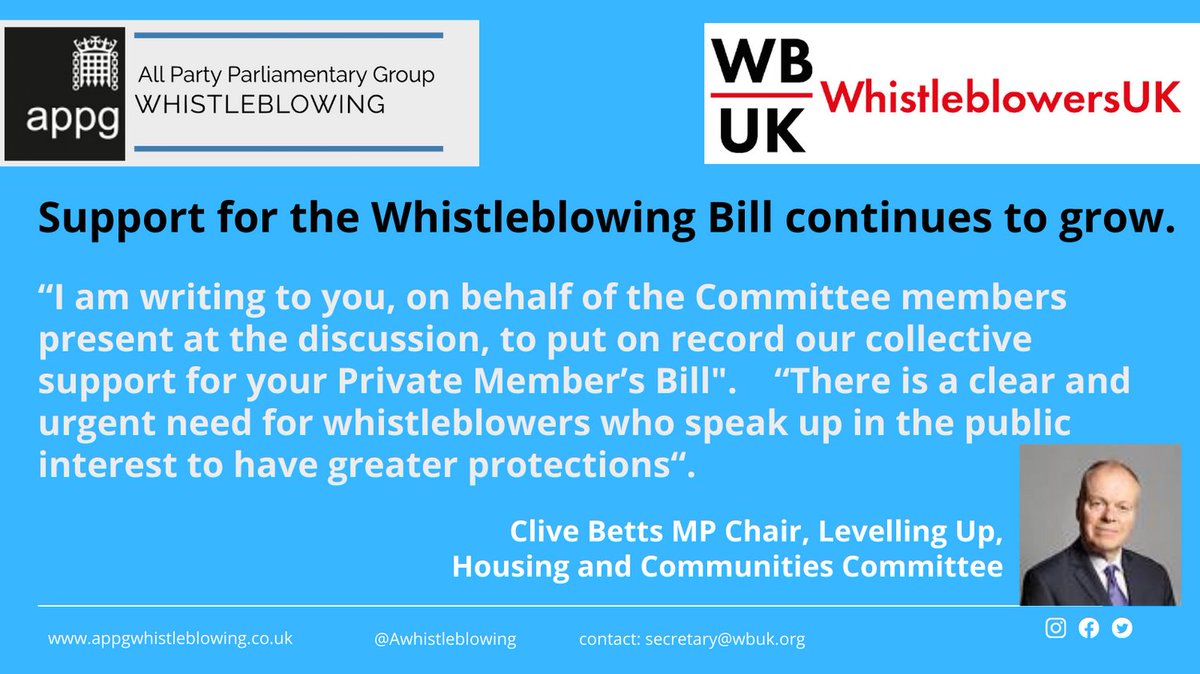 Support for the #WhistleblowingBill continues to grow. 

#OfficeOfTheWhistleblower