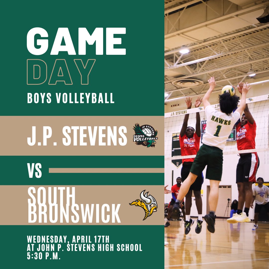 🚨GAME DAY!🚨 Home game today vs. South Brunswick on all three levels!! Come out and support the boys! 🆚 South Brunswick 📍 John P. Stevens High School 🕓 Freshmen at 4:00 (Old Gym) 🕓 JV at 4:00 🕠 Varsity at 5:30