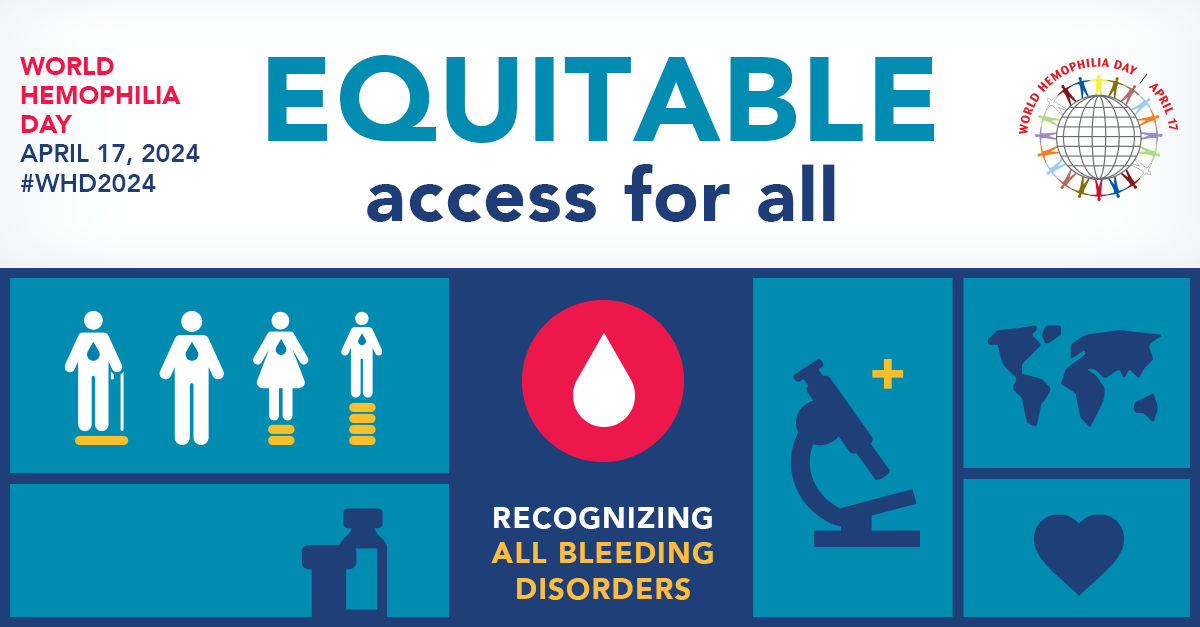 Today marks #WorldHemophiliaDay, an international observance held to shed light on #hemophilia & other #bleedingdisorders, highlighting the need for further awareness and access to care for countless affected individuals globally. ➡️ wfh.org/world-hemophil… @wfhemophilia