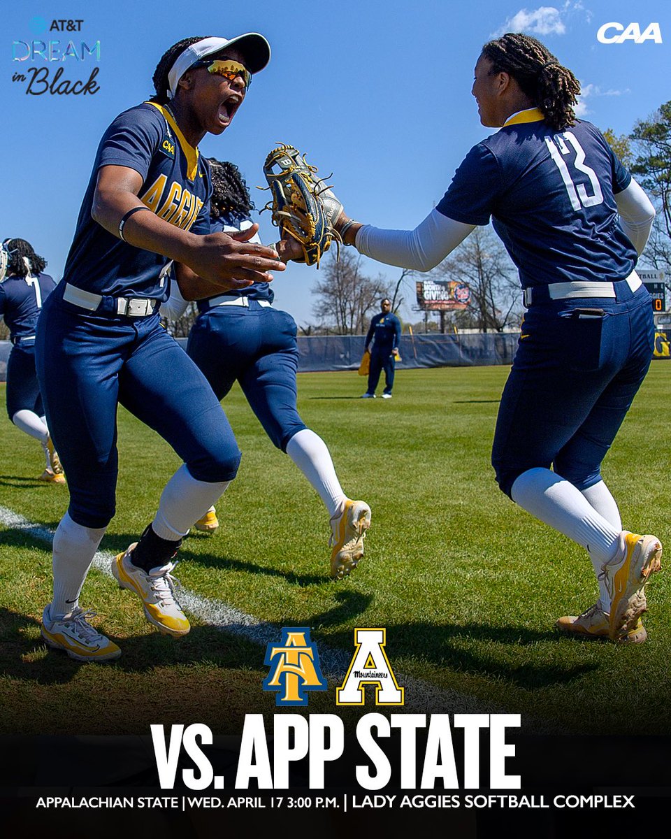 🗣️🗓️ SCHEDULE UPDATE! 🗓️🗣️ @NCATSOFTBALL has added a midweek home game TODAY against the Mountaineers of @AppStateSB! Meet us at 3:00pm for the first pitch! @NCATSOFTBALL x #AggiePride