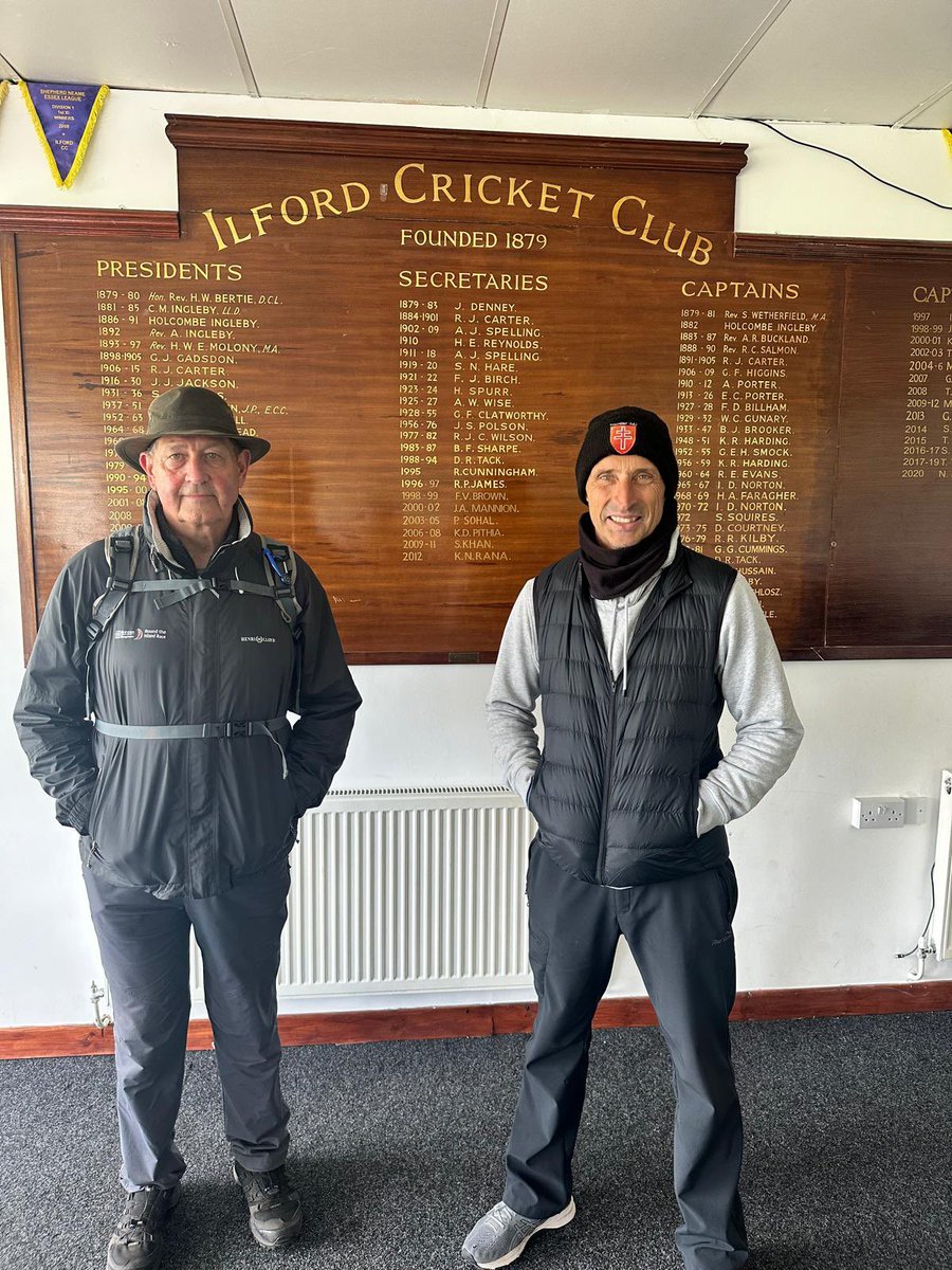 👣 𝗟𝗲𝘆𝘁𝗼𝗻 𝘁𝗼 𝗖𝗵𝗲𝗹𝗺𝘀𝗳𝗼𝗿𝗱 𝗪𝗮𝗹𝗸 The team are currently half way through the mileage for day one 💪 Started at Leyton County Ground which was home of @EssexCricket between 1885-1933 🏟️ Stopped off at Whipps Cross Hospital, birthplace of Graham Gooch and…