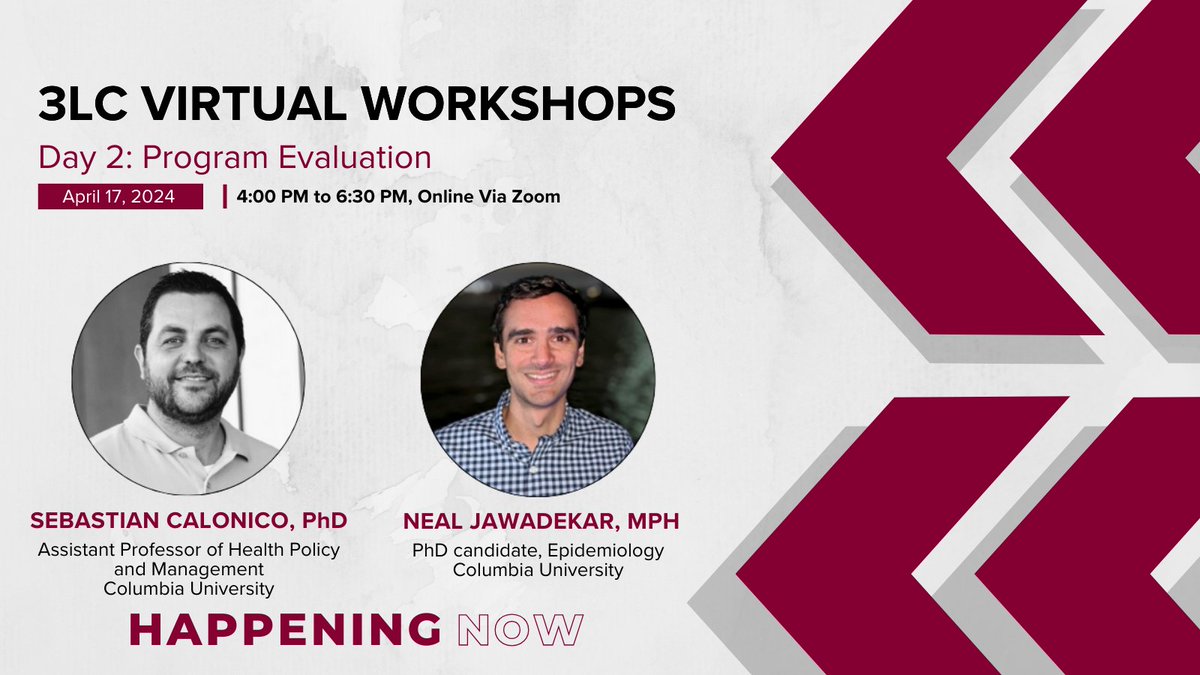 Starting Day 2 of the 3LC Virtual Workshops with Dr. Sebastian Calonico Assistant Professor of Health Policy & Management and Neal Jawadekar from Columbia University. Happening Now from 4 to 6:30 PM EET @scalonico @AdinaHazzouri @abla_sibai @CRI_AUBMC @FHS_AUB @martinebejjani