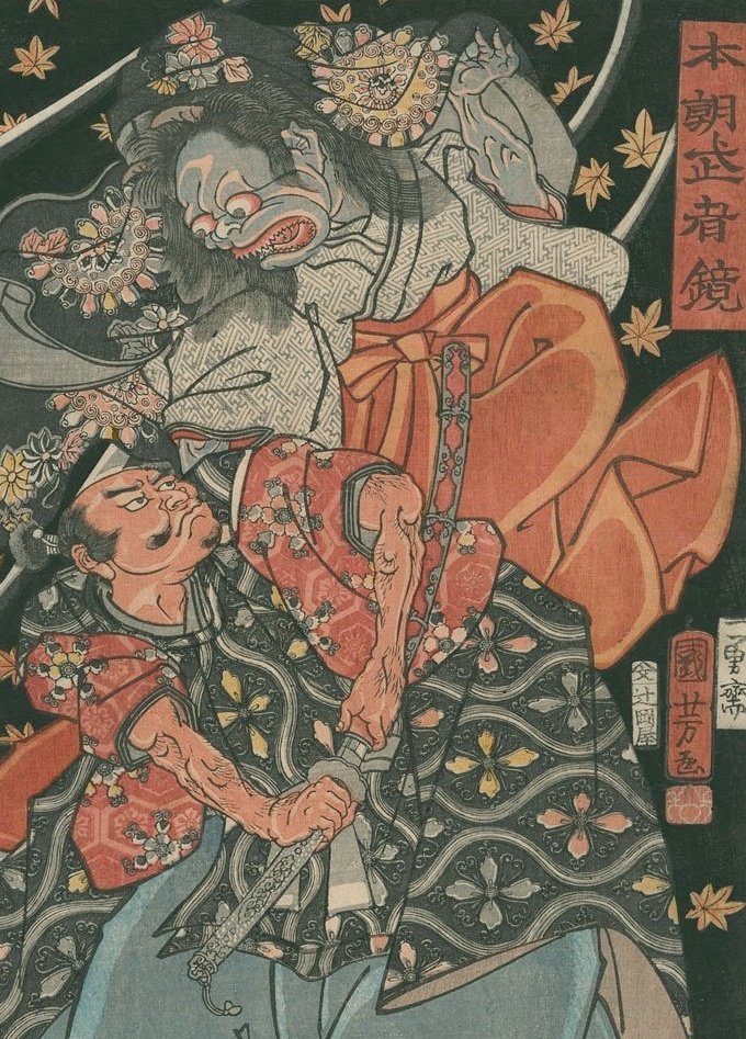 Kijo are female demons capable of powerful magic and evil curses. It is believed that they were once regular women who transformed into #yokai due to crimes or jealous rage. More below👇 #WyrdWednesday 🎨'Taira Koremochi Slaying the Female Demon Kijo' - Utagawa Kuniyoshi, 1855.