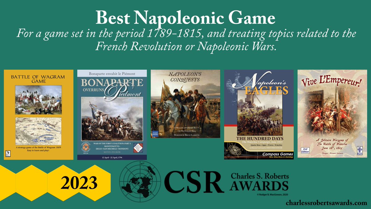 The ballot for the 2023 Charles S. Roberts Awards is now open at forms.gle/z1yFjkYpajjTME… If you have not voted already, vote!