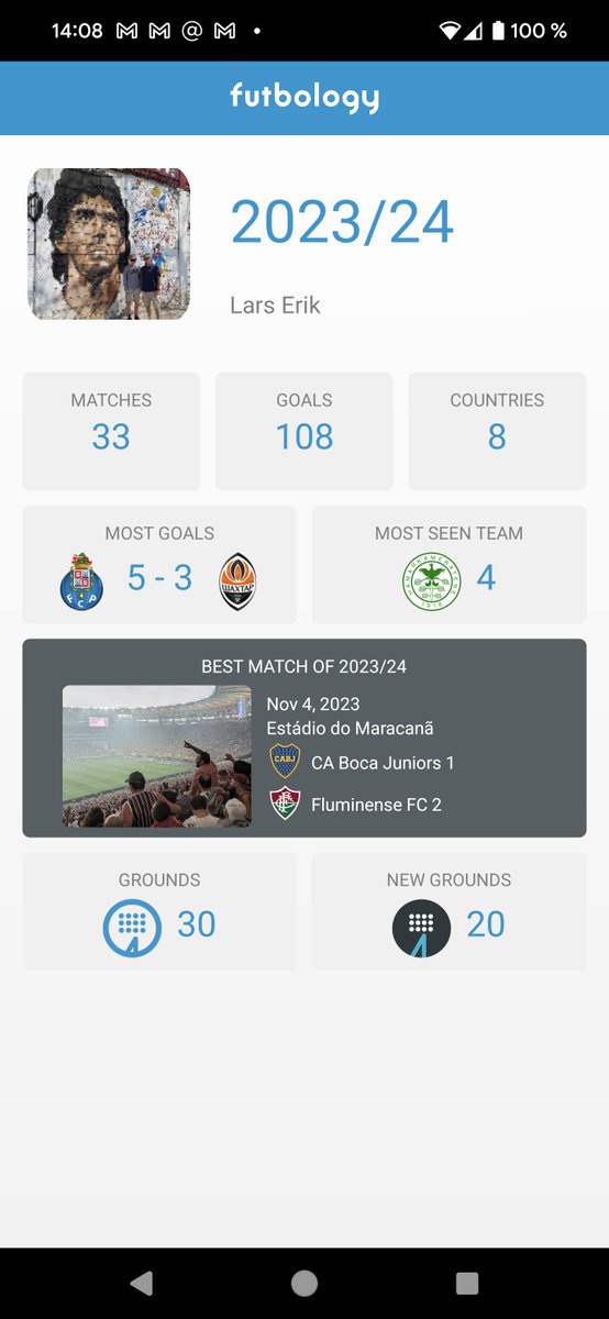 You can now also select your best match per year and it will be displayed in the season summary: