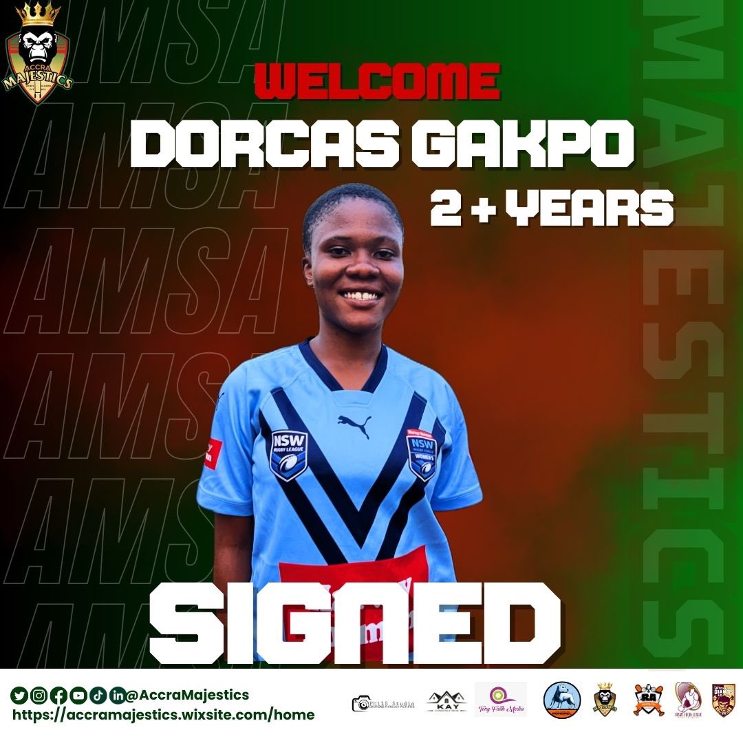 IT’S OFFICIAL! Dorcas has extended her contract with Accra Majestics. Congratulations 🎊👏🏿 #accramajestics #playersigning #shamsiyatahiru #rugbyleague #womeninleague