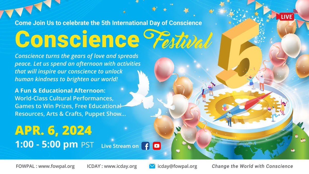 If you are unable to attend the celebration of the 5th International Day of Conscience on April 6, we have you covered. The wonderful event is available to view on Youtube. #ConscienceDay #InternationalDayofConscience youtube.com/watch?v=IB9psX…