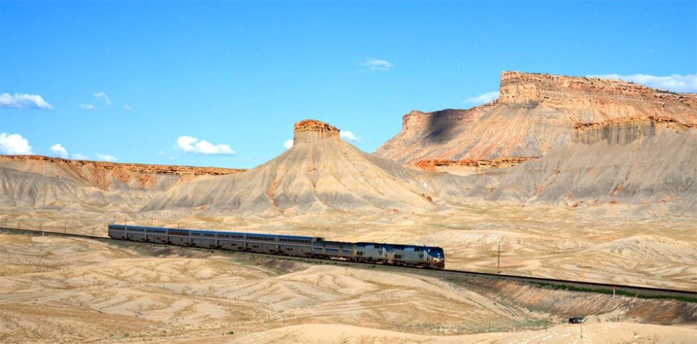 Amtrak route might be:

Utica to CHI
CHI to Holdrege, NE
Holdrege to SAC
SAC to Eugene, OR
Eugene to LA
LA to Yuma
Yuma to Sanderson, TX
Sanderson to New Orleans
NOLA to NYC
NYC to Plattsburgh, NY

Will post schedule when set in stone if folks want to come say hi as I pass thru.