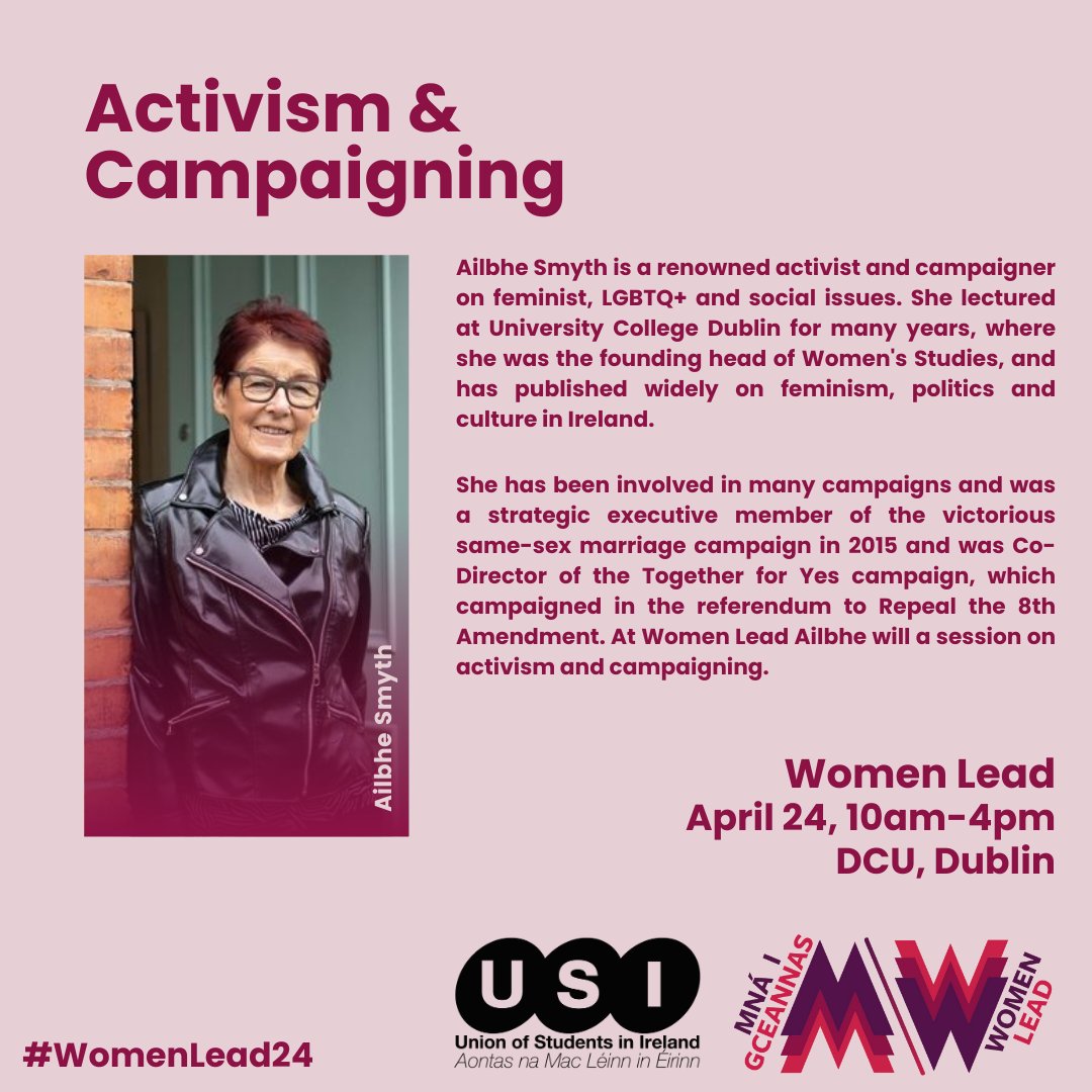 Have you booked your spot for USI's Women Lead yet⁉️

The event takes place in DCU next Wednesday, April 24 - register here 👉 forms.office.com/pages/response… #WomenLead24 🩷💜