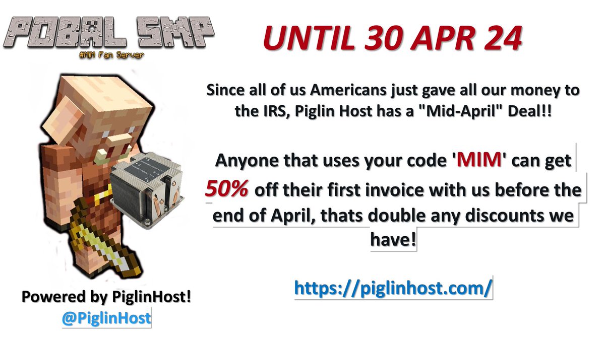 MAJ_Madden's tweet photo. In case you missed it!
This is a great deal!!
#MiM @PiglinHost #Minecraft @Minecraft #AlmostBroke #FanServer #CommunityServer https://t.co/QKdHxjdvRz