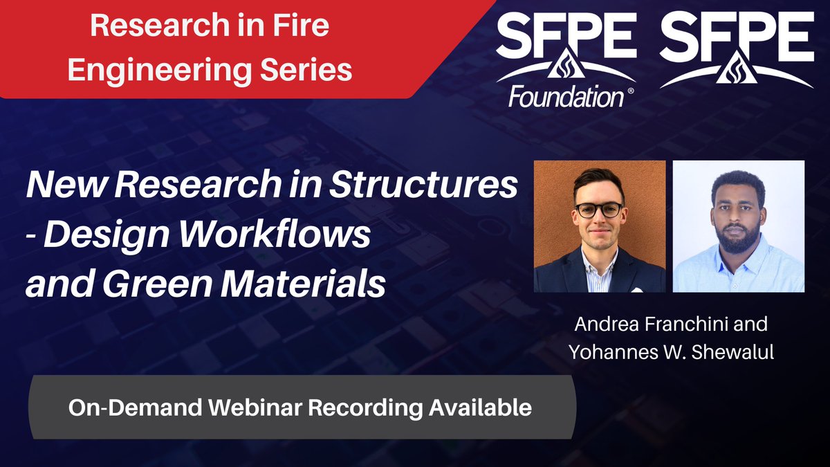 Our latest Research in Fire Engineering webinar is now available for on-demand viewing ow.ly/h19o50RcGIK #firescience #fireengineering #fireprotection #firesafety #hempcrete #firescenarios