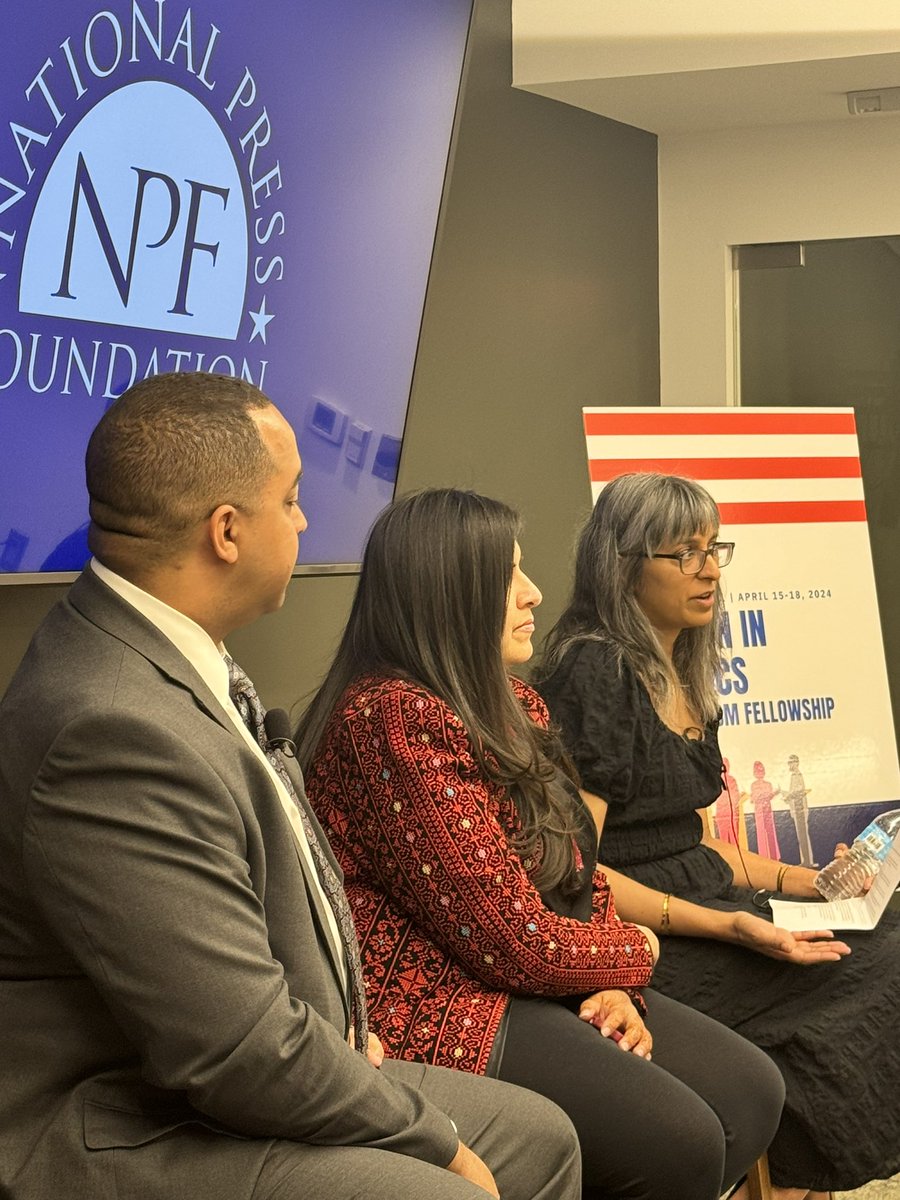 Day 3 of the @NatPress Women in Politics is launched by Senior Trainer @bykevinj, who introduced former NJ Assemblywoman @sadafjaffer, @BrennanCenter Deputy Director @GRamachandran03 and U.S. Capitol Police Deputy Chief David Millard. #womeninpolitics