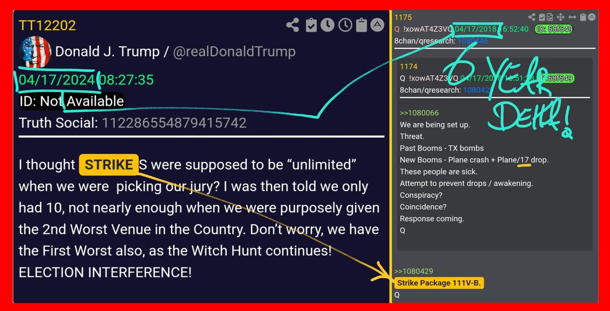 ‼️DONALD HITTING A BEAUTIFUL 6YDELTA‼️ UNLIMITED💥STRIKES💥 On April 17th 2024 ##1175 April 17th 2018 💥(6YDELTA)💥 💥STRIKE💥 Package 111V-B. COINCIDENCE? 📅DROP ‼️AWAKENING‼️ H/T to @andweknow