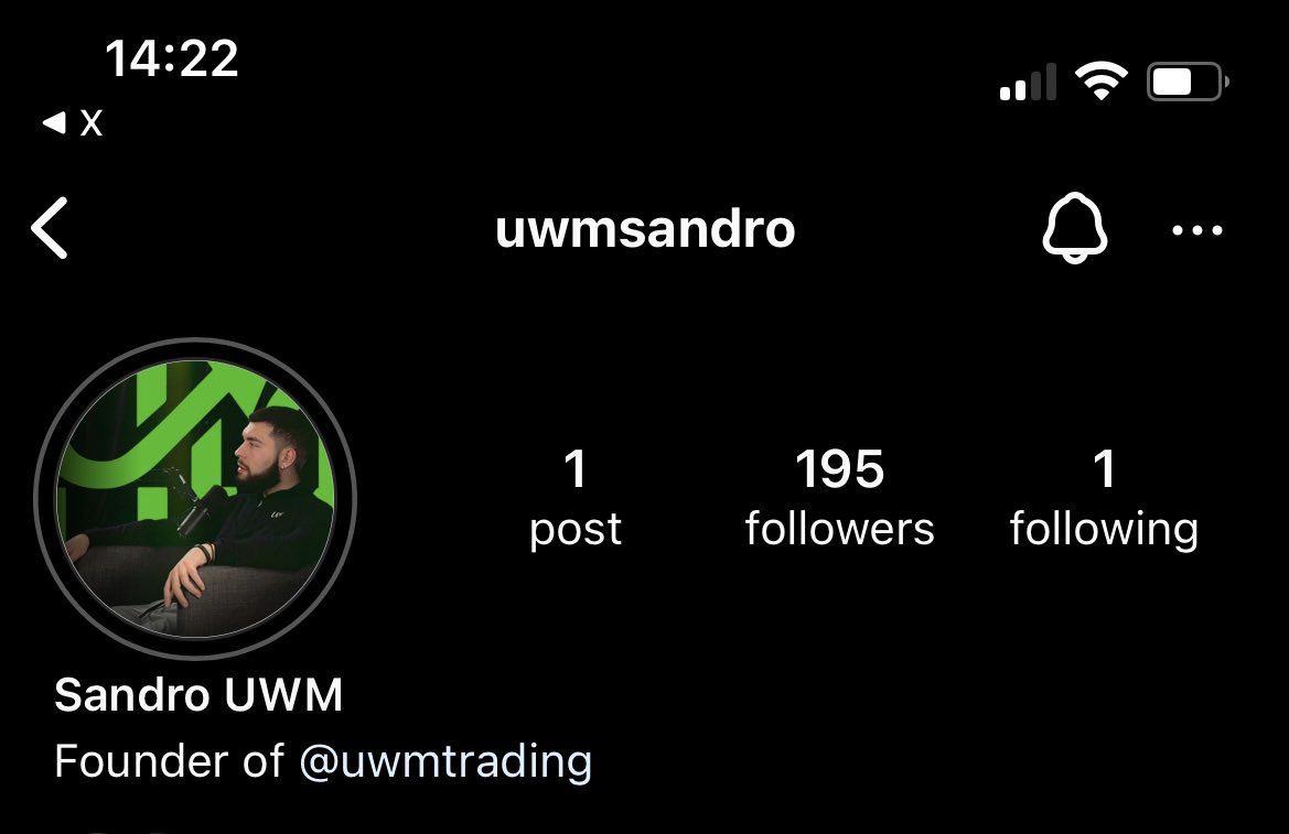 Follow @UWMTrading CEO on instagram 

Win a UWM account from me! 

Criteria 

1️⃣: Follow @SandroUWM on instagram 
Link: instagram.com/uwmsandro?igsh…

2️⃣: Repost and tag your friends 

Drop screenshots to qualify