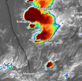 6.50 PM UPDATE

Quite a few TS across West and North Karnataka this evening. Nice!
After a break of 3 days, the TS are back.

This can ensure that SIK areas have more bearable day time temperature.

#KarnatakaRains