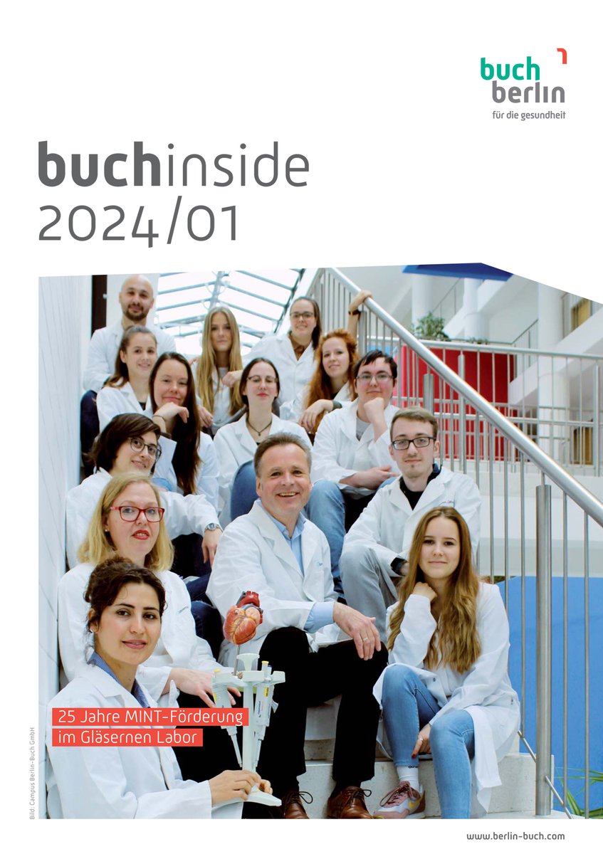 Die Ausgabe 1/24 des Standortjournal #buchinside ist erschienen. Im Titelthema: Das Schülerlabor @glaeserneslabor feiert 25 Jahre MINT-Förderung von Zellbiologie bis CRISPR/Cas. Jetzt lesen: campusberlinbuch.de/de/downloads @MDC_Berlin @LeibnizFMP @ChariteBerlin @BIH_Innovation