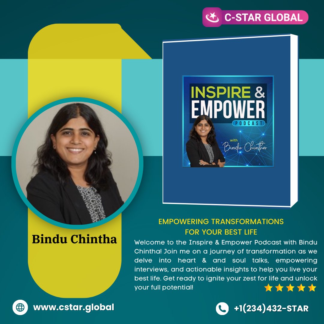 cstarglobal's tweet photo. 🎙️ Join the Inspire &amp; Empower Podcast hosted by Bindu Chintha! 🌟 Dive into heart &amp; soul talks, empowering interviews, and actionable insights to unlock your full potential. 

Reserve your spot today: https://t.co/3xg36ehEzV

#GlobalWomenForum #Empowerment  #WomenForum2024 #Women https://t.co/WcqXkd2evh