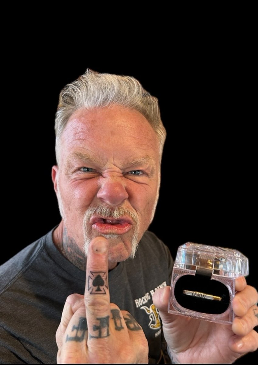 James Hetfield did a tattoo using Lemmy's ashes. 'A salute to my friend and inspiration. Without him, there would be NO Metallica. Black ink mixed with with a pinch of his cremation ashes that were graciously given to me. So now, he is still able to fly the bird at the world.'