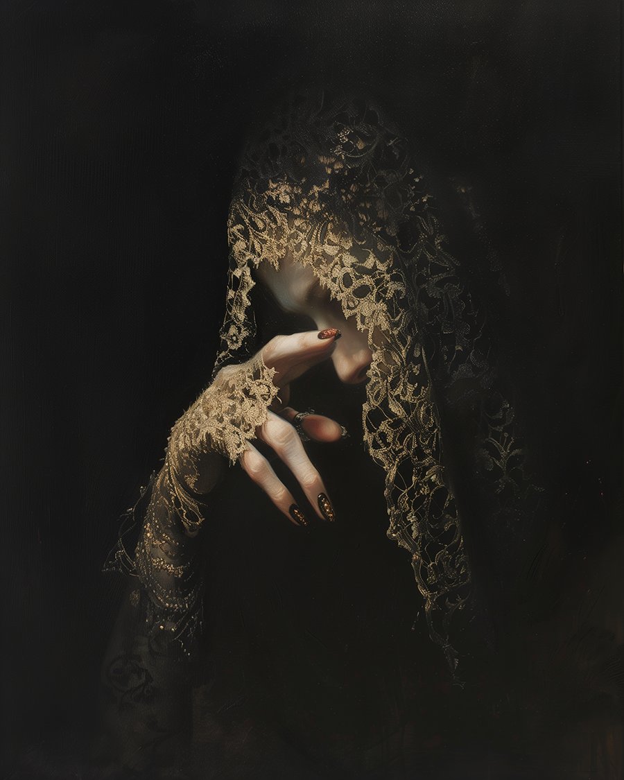 A Moment in the Dark

-

#darkacademia #darkaesthetic #midjourney #aiartcommunity #darkart #occultart #witch #oilpaint #gothart #darkpainting #gothicpainting  #painting #gothic