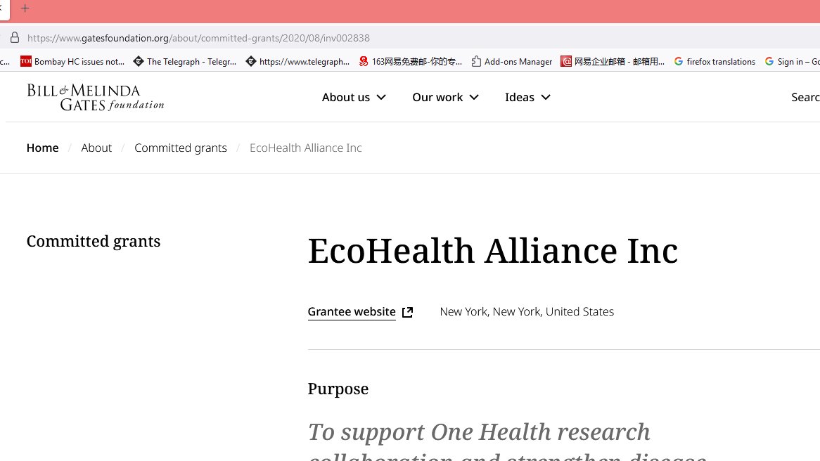 Who funds EcoHealth and Peter Daszak?
Bill Gates does through his Foundation

gatesfoundation.org/about/committe…