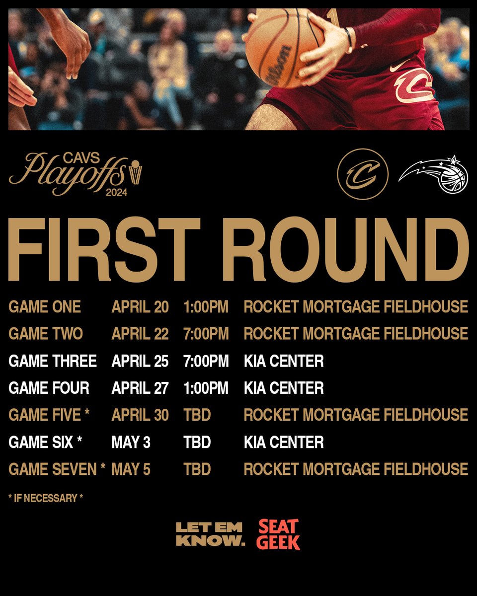 ROUND ONE'S SCHEDULE IS HERE.

TICKETS: bit.ly/3Um9oR5

<a href="/SeatGeek/">SeatGeek</a> | #LetEmKnow