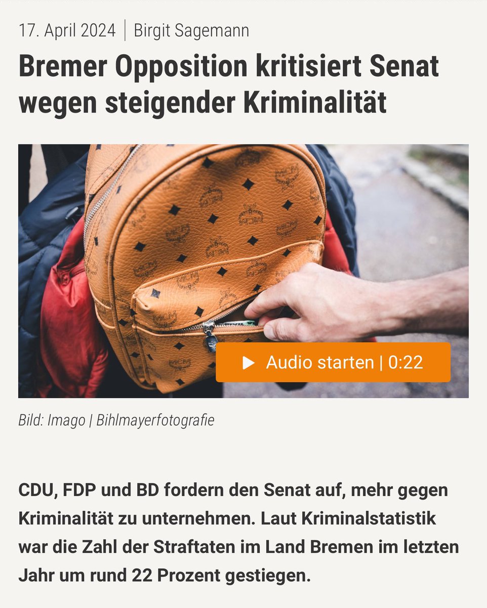 Eine rechtsradikale Partei, die sich mit Stimmen der extrem Rechten von der Kneipe ins Parlament tragen lässt, davon manche Akteure teils Strafverfahren und Hausdurchsuchungen auf sich zogen, sollte zum Thema „Kriminalität“ doch besser schweigend in sich gehen. #fckAfD #bremen