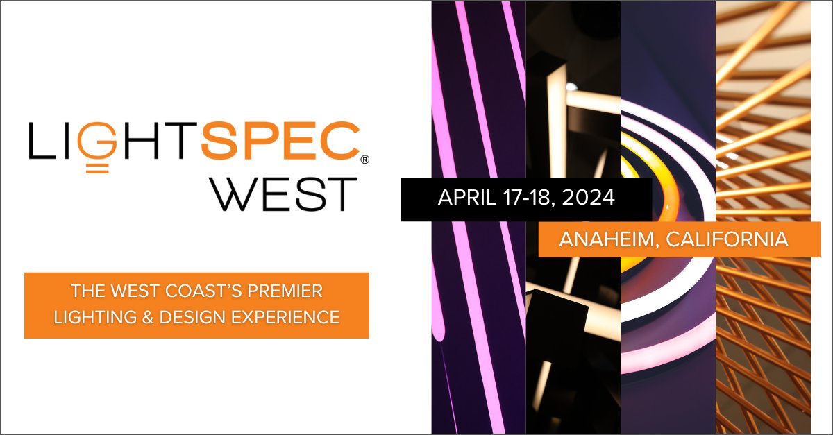 Wake up, Southern California! It's Day 1 of #LightSPECWest! Come and join our team, along with a plethora of #lightingdesigners, #architects, building owners, and more in this two-day event at Anaheim Convention Center: bit.ly/3UMUDat