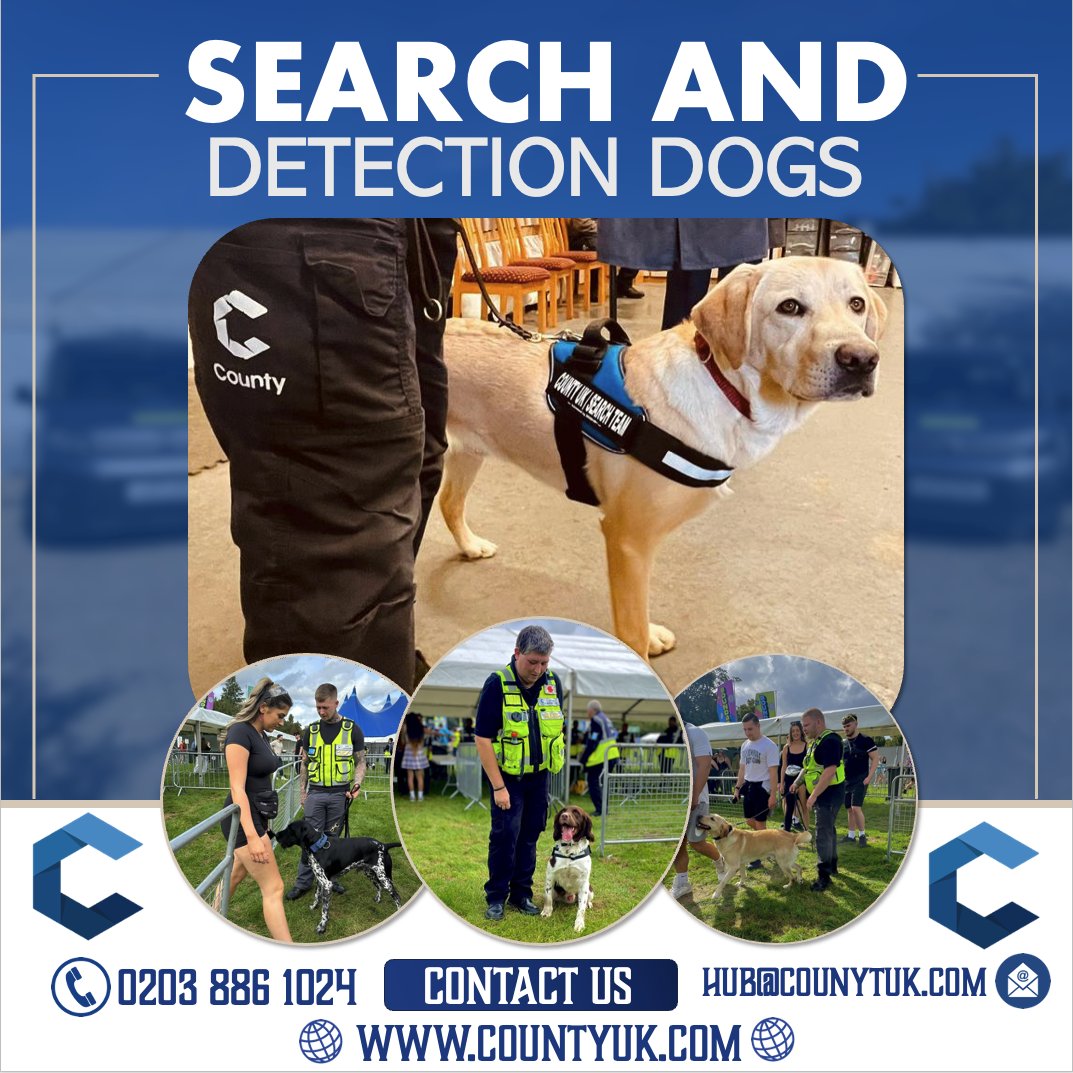 CountySecu's tweet photo. 📍Search &amp; Detection Dogs

T: 0203 886 1024
E: hub@countyuk.com
W: countysecurity https://t.co/ZfefUCHw7T

Your Property is Our Business
Our Staff are Our Business

#county #countysecurity #countyenforcement #searchdogs #searchanddetection #doghandlers https://t.co/qDYhh9wszo
