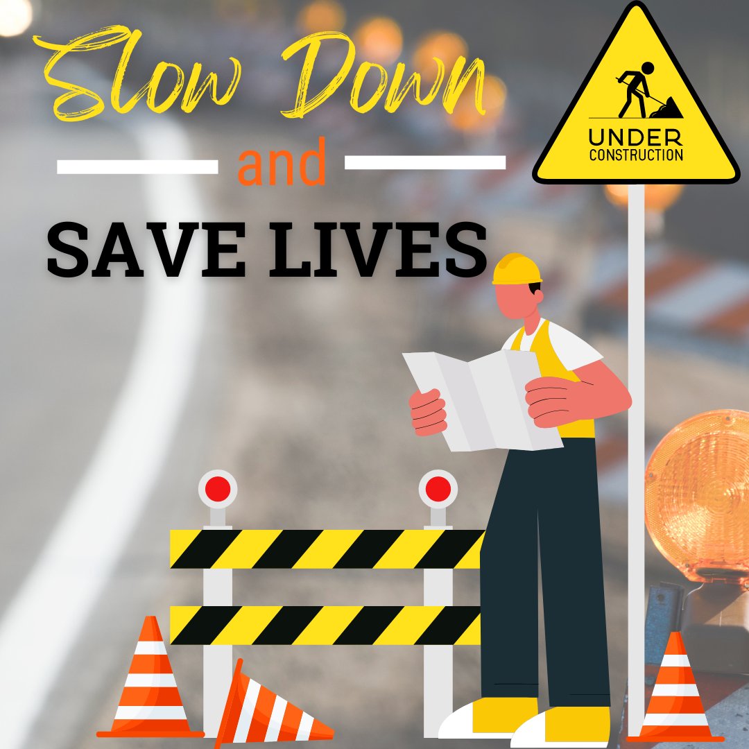 YOU play a critical role in work zone safety. 🚧👷 As you approach one: ⬇️ Slow down and pay attention to directional signs. 🛑 Be prepared to stop unexpectedly. 💲 Remember, fines for speeding in work zones are often doubled. #NWZAW #GoOrangeDay