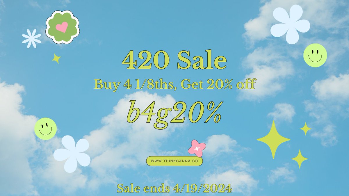 ✨✨420 is just around the corner- don't miss out! ✨✨

thinkcanna.co

#420 #thinkcanna #thinkcannabis #hemp #thca #b4g20% #shop #smoke #herb #cannabis