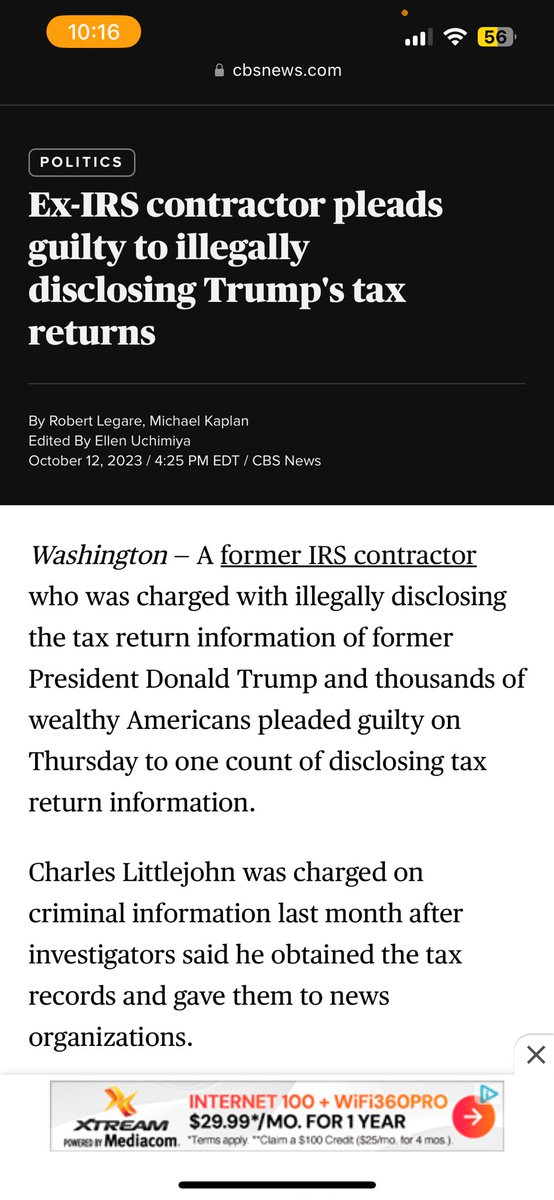 Actually your dumb Administration released Trump’s tax returns ILLEGALLY! You remember that you idiot?