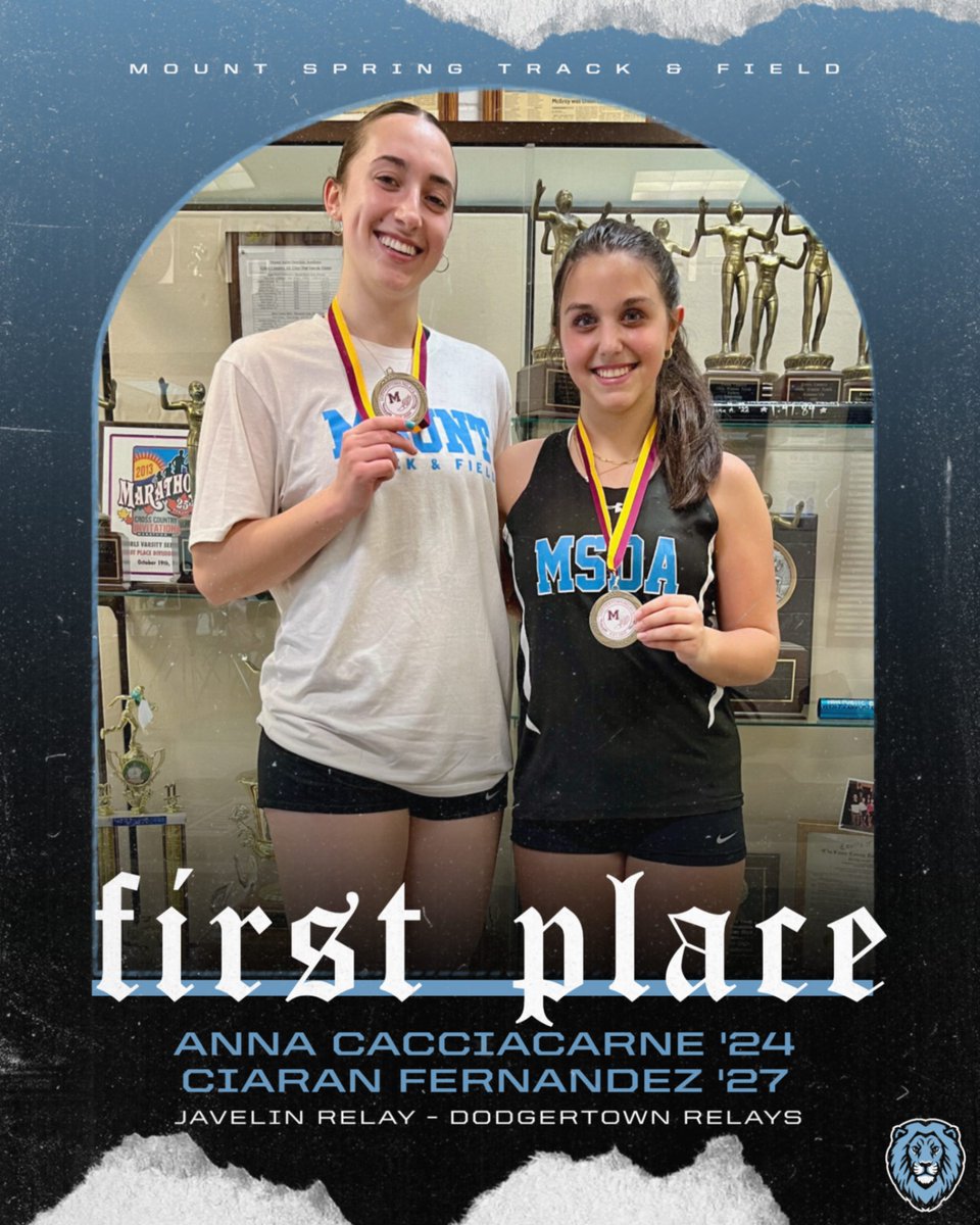🥇 FIRST PLACE 🥇 Congratulations to Anna Cacciacarne '24 and Ciaran Fernandez '27 for taking home the Gold Medal in the Javelin Relays at the Dodgertown Relays last weekend Great Job Girls‼️